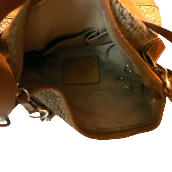 COACH SIGNATURE CROSSBODY BAG PURSE F10416 BROWN LEATHER - Picture 13 of 16